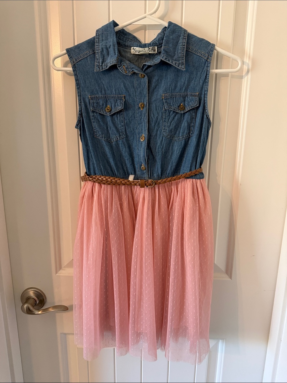 Knitworks Denim Bodice with Pink Tulle Skirt